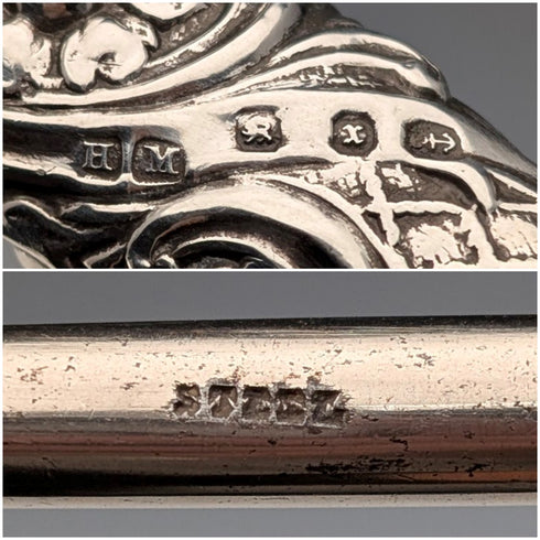 1897 年英國古董純銀手柄大紐帶掛鉤 Henry Matthews